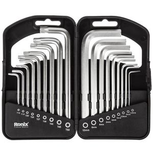 آچار آلن و ستاره ای رونیکس مدل 2051hex key مجموعه 18 عددی